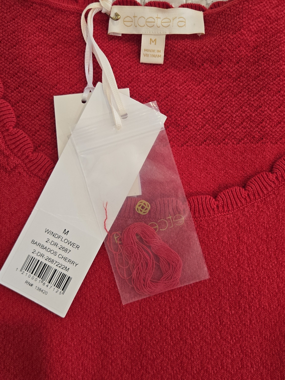 Etcetera Red Scallop-Neck Fit & Flare Mini Dress - Picture 4 of 5